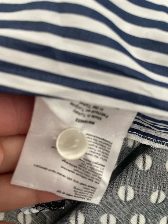 Harshman Navy & White Striped Ruffle Short-Sleeve Blouse - Picture 4 of 5